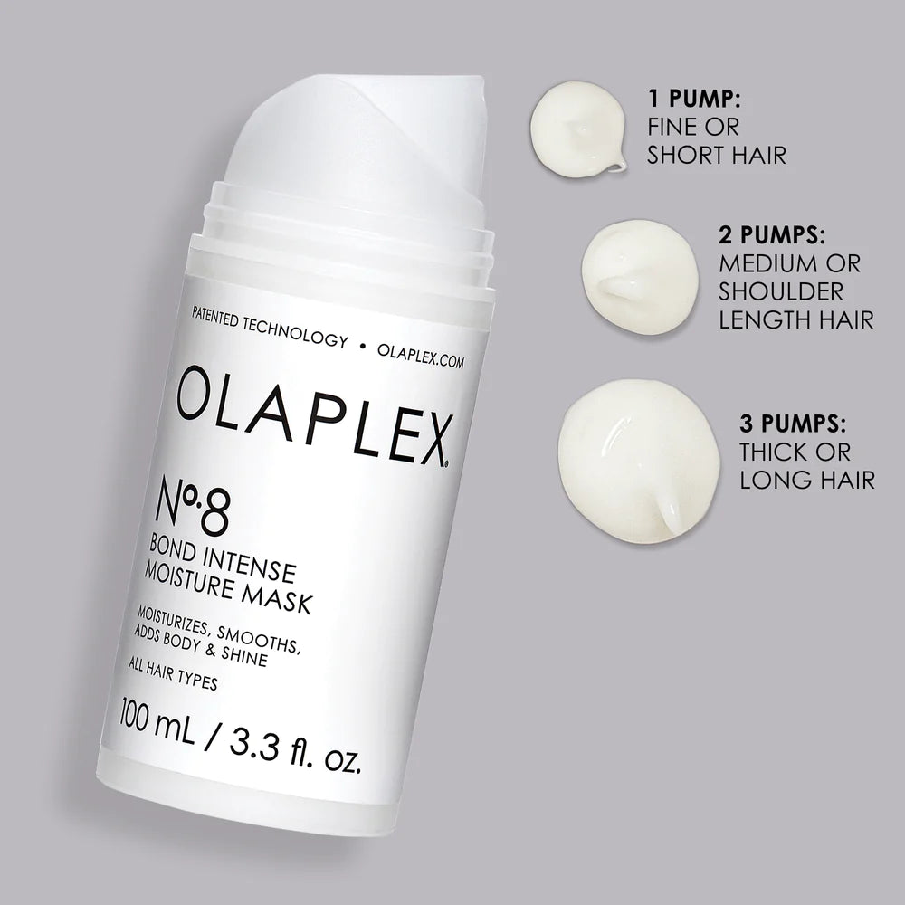 OLAPLEX No.8 Bond Intense Moisture Mask. Product recommended dosage.