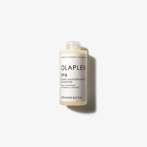 OLAPLEX No.4 Bond Maintenance Shampoo. Front packaging.