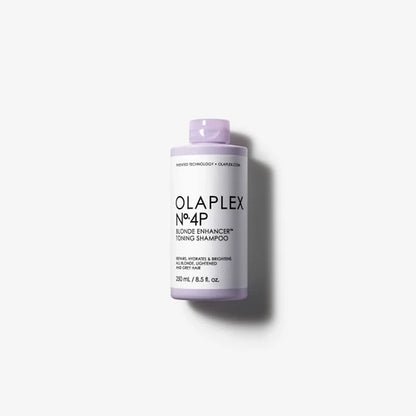 OLAPLEX No.4P Blonde Enhancer Toning Shampoo. Front packaging.